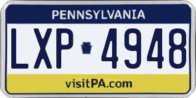 PA license plate LXP4948