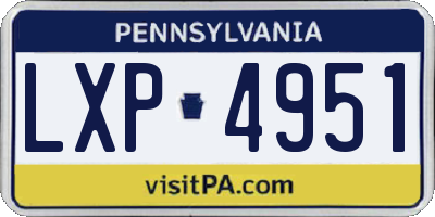 PA license plate LXP4951