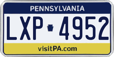 PA license plate LXP4952