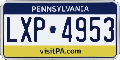 PA license plate LXP4953