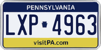 PA license plate LXP4963