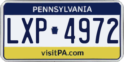 PA license plate LXP4972
