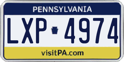 PA license plate LXP4974
