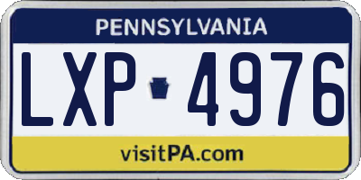 PA license plate LXP4976