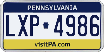PA license plate LXP4986