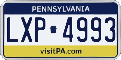 PA license plate LXP4993