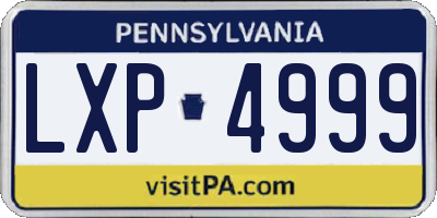 PA license plate LXP4999