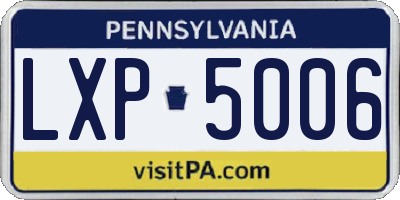 PA license plate LXP5006