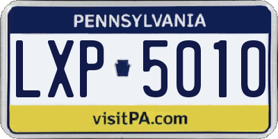 PA license plate LXP5010