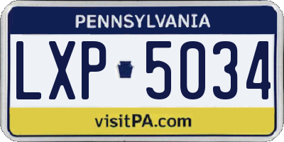 PA license plate LXP5034