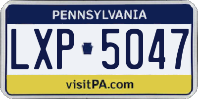 PA license plate LXP5047