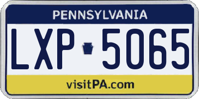 PA license plate LXP5065