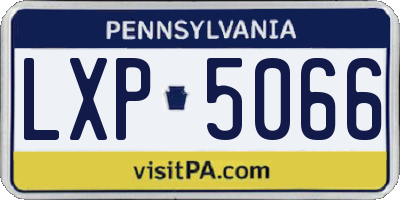 PA license plate LXP5066