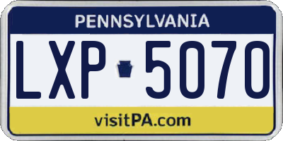 PA license plate LXP5070