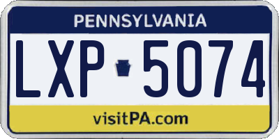 PA license plate LXP5074