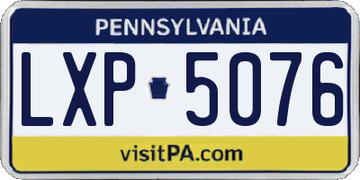 PA license plate LXP5076