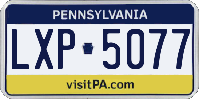 PA license plate LXP5077