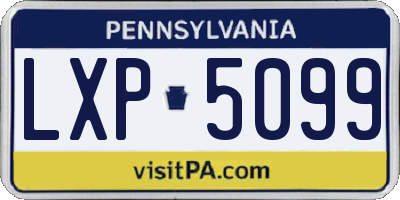 PA license plate LXP5099
