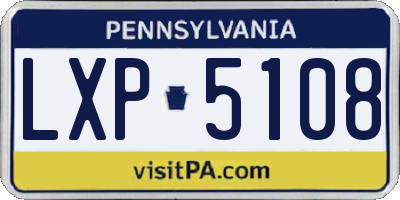 PA license plate LXP5108
