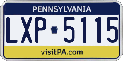 PA license plate LXP5115