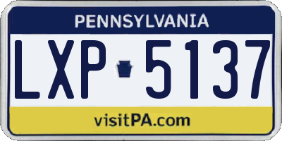 PA license plate LXP5137