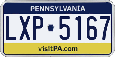 PA license plate LXP5167