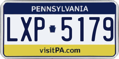 PA license plate LXP5179