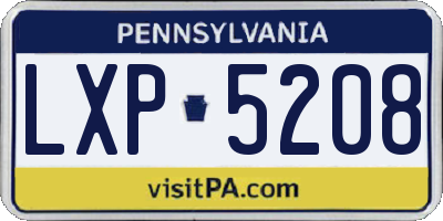 PA license plate LXP5208