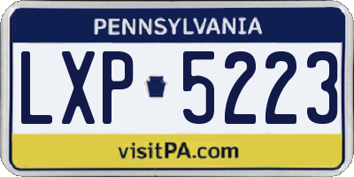 PA license plate LXP5223
