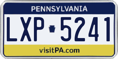 PA license plate LXP5241