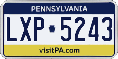 PA license plate LXP5243