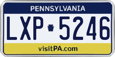PA license plate LXP5246