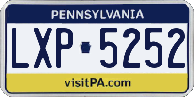 PA license plate LXP5252