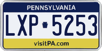 PA license plate LXP5253