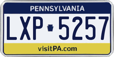 PA license plate LXP5257