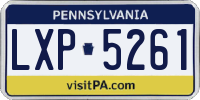 PA license plate LXP5261