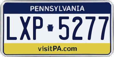 PA license plate LXP5277