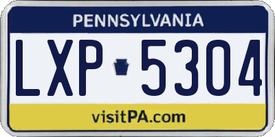 PA license plate LXP5304