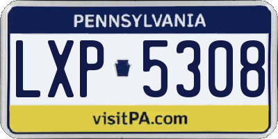PA license plate LXP5308