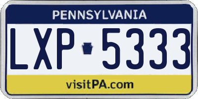 PA license plate LXP5333