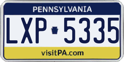 PA license plate LXP5335
