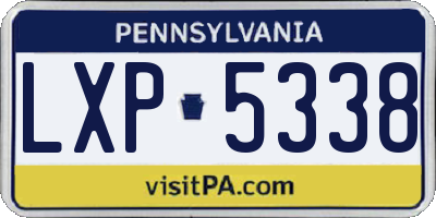 PA license plate LXP5338