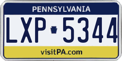 PA license plate LXP5344