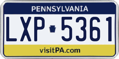 PA license plate LXP5361