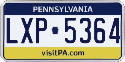 PA license plate LXP5364