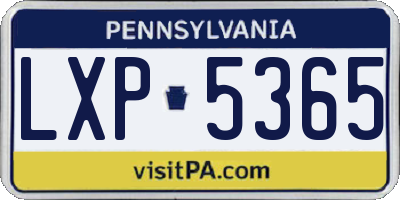 PA license plate LXP5365