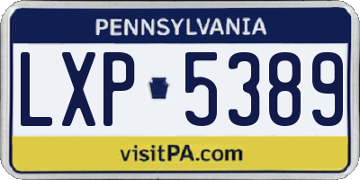 PA license plate LXP5389