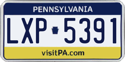 PA license plate LXP5391