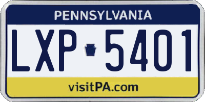 PA license plate LXP5401