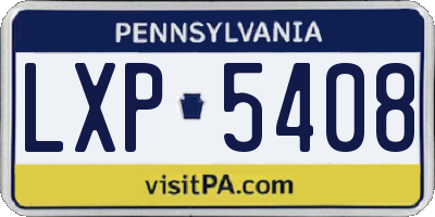 PA license plate LXP5408
